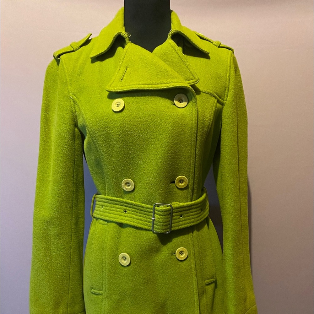 DKNY lime green peacoat.